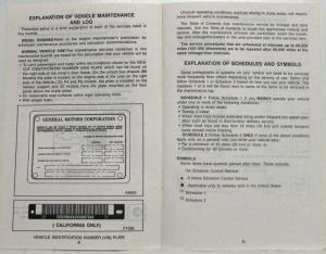 1990 GMC Medium Duty Truck Maintenance Schedule Booklet