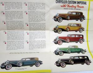 1933 Chrysler Original Color Sales Brochure Eight Six Imperial Floating Power