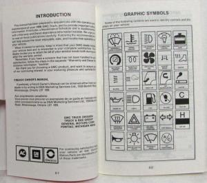 1990 GMC Truck W4 Medium Duty Steel Tilt Model Owners Manual Forward 4000