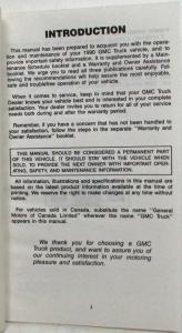 1990 GMC Truck G Van Models Owners Manual