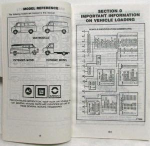 1990 GMC Truck G Van Models Owners Manual