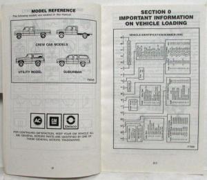1990 GMC R/V Conventional Cab Truck Suburban Owners Manual 4x2 and 4x4