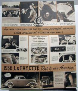 1936 Nash Lafayette VictoriaTouring Sedan Coupe Features Specifications Folder