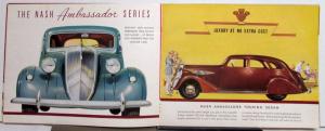 1936 Nash DeLuxe 400 Victoria Cabriolet Ambassador Super 8 Features Brochure