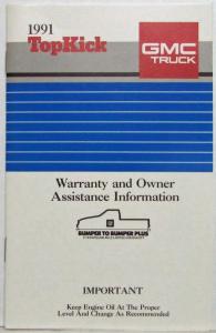 1991 GMC TopKick Medium Truck/Chassis Warranty and Owner Assistance Information