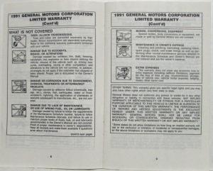 1991 GMC TopKick Medium Truck/Chassis Warranty and Owner Assistance Information