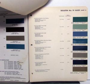 1952 Nash Paint Chips Ditzler Dupont Order Codes Colors Sheets