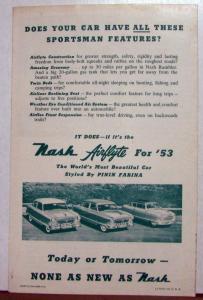 1953 Nash Airflyte Album Of Hunters And Fishers Sales Folder