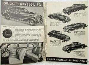 1936 Chrysler Six Eight Deluxe Eight Imperial Airflow Sales Brochure Original