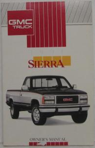 1991 GMC Sierra Pickup Truck Owners Manual