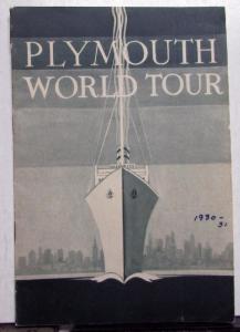 1930 1931 Plymouth World Tour Broadcast Walter P Chrysler History Booklet