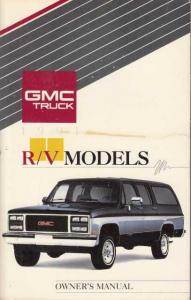 1991 GMC Suburban Jimmy Truck R/V Models Owners Manual