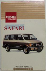 1991 GMC Truck Safari Van Owners Manual