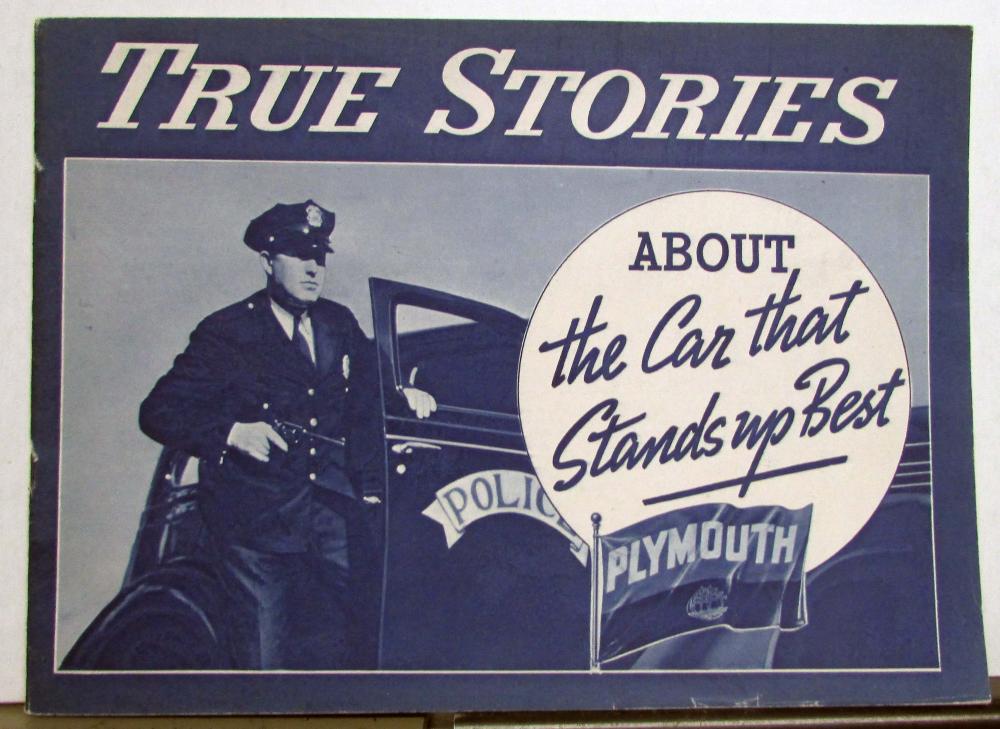 1938 Plymouth True Stories & Testimonials From Real Car Owners Booklet