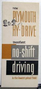 1953 Plymouth Hy-Drive Transmission No Shift Sales Brochure