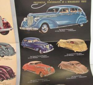1938 Chrysler Royal Imperial Original Color Sales Brochure Folder