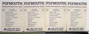 1950-1959 Plymouth Demonstration Card Features To Be Demonstrated Cards