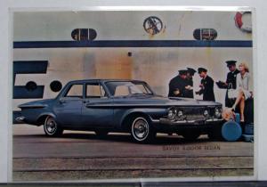 1962 Plymouth Savoy 4-Door Sedan Pricing Features Warranty Sales Sheet