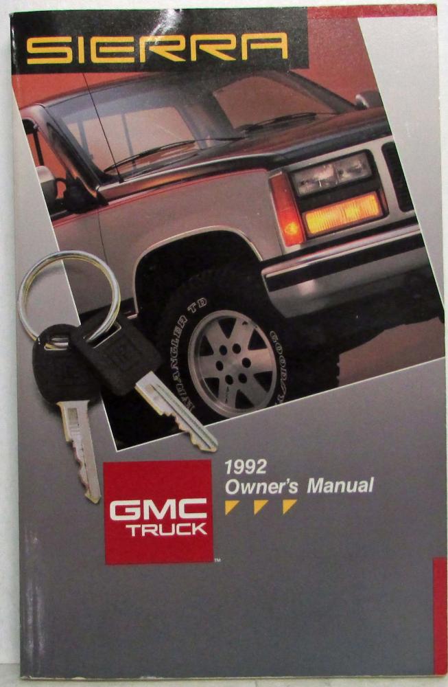 1992 GMC Sierra Pickup Truck Owners Manual