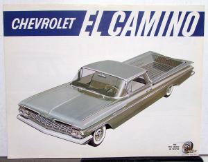 1959 Chevrolet El Camino Truck Revision 1 Color Sales Brochure Original