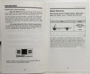 1992 GMC Truck Medium Duty Forward Control Chassis Owners Manual