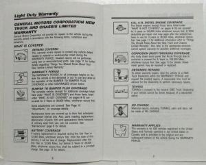1993 GMC Truck and Chassis 1500-3500 Warranty and Owner Assistance Information