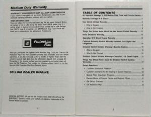 1993 GMC TopKick/Chevy Kodiak Medium Duty Warranty and Owner Assistance Info