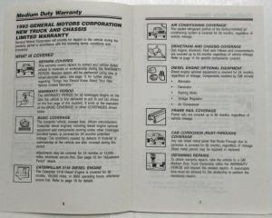 1993 GMC TopKick/Chevy Kodiak Medium Duty Warranty and Owner Assistance Info