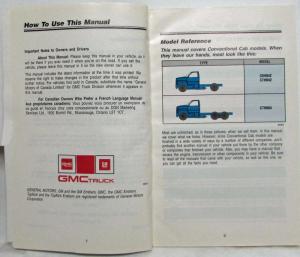 1993 GMC TopKick Medium Duty Truck Owners Manual