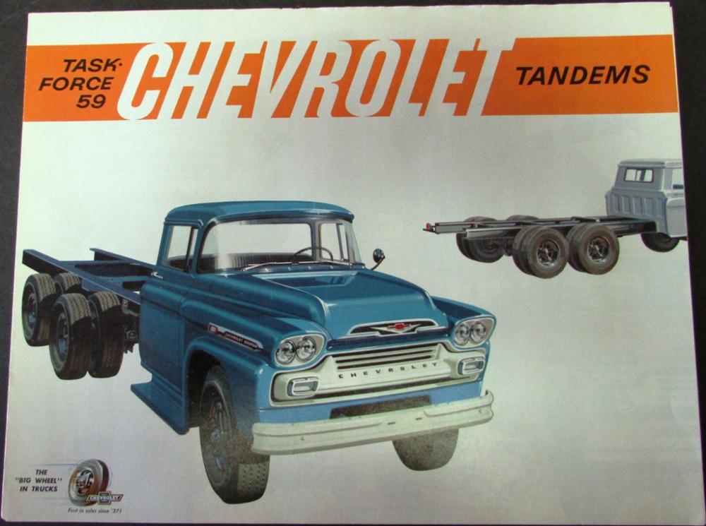 1959 Chevrolet Truck Tandem Series 80 and 100 Color Sales Folder Original