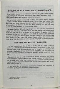 1994 GMC Medium Duty Truck and Chassis Maintenance Schedule Booklet