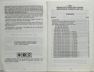 1994 GMC Medium Duty Truck and Chassis Maintenance Schedule Booklet