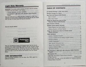 1994 GMC Truck and Chassis 1500-3500 Warranty and Owner Assistance Information