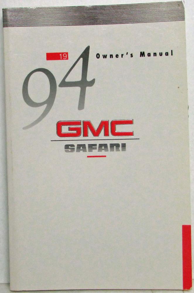 1994 GMC Truck Safari Owners Manual