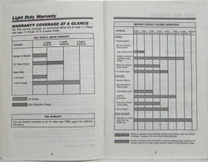 1995 GMC Truck Light Duty Warranty and Owner Assistance Information