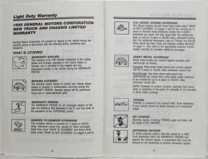 1995 GMC Truck Light Duty Warranty and Owner Assistance Information