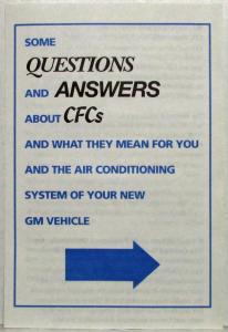 1994 GM Some Questions and Answers about CFCs Brochure Folder