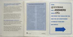1994 GM Some Questions and Answers about CFCs Brochure Folder