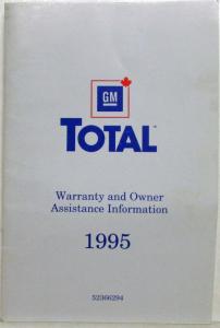 1995 GM Total Warranty and Owner Assistance Info - English and French - Canadian