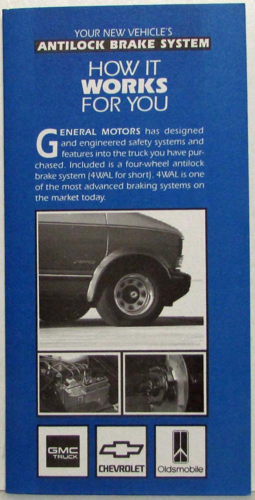 1994 GM - GMC Truck Chevrolet Oldsmobile ABS Folder Brochure