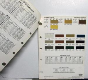 1976 Chrysler Dodge Plymouth Du Pont Exterior Colors Ordering Codes Paint Chips