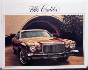 1976 Chrysler Cordoba Diagrams Features Options Sales Brochure