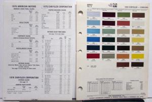 1976 Chrysler AMC Cordoba Gremlin Ditzler Interior Exterior Codes Paint Chips