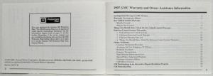 1997 GMC Truck Light Duty Warranty and Owner Assistance Information