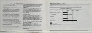 1997 GMC Truck Light Duty Warranty and Owner Assistance Information