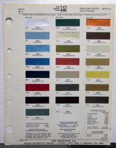 1975 Chrysler Imperial Cordoba Ditzler Ordering Codes Interior Paint Chips