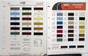 1974 Chrysler Du Pont Ditzler Imperial Ordering Codes Paint Chip