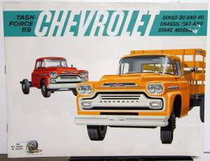 1959 Chevrolet Truck Cassis Cab & Stake Series 30 & 40 Sales Brochure Original