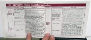 1984 Pontiac Fiero Owners Manual and Revised Maintenance Schedule