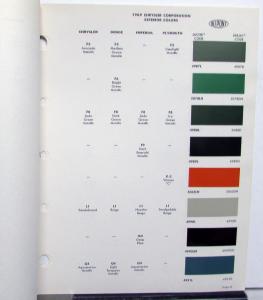 1969 Chrysler Dodge Imperial Plymouth Du Pont Lucite Code Dulux Code Paint Chips